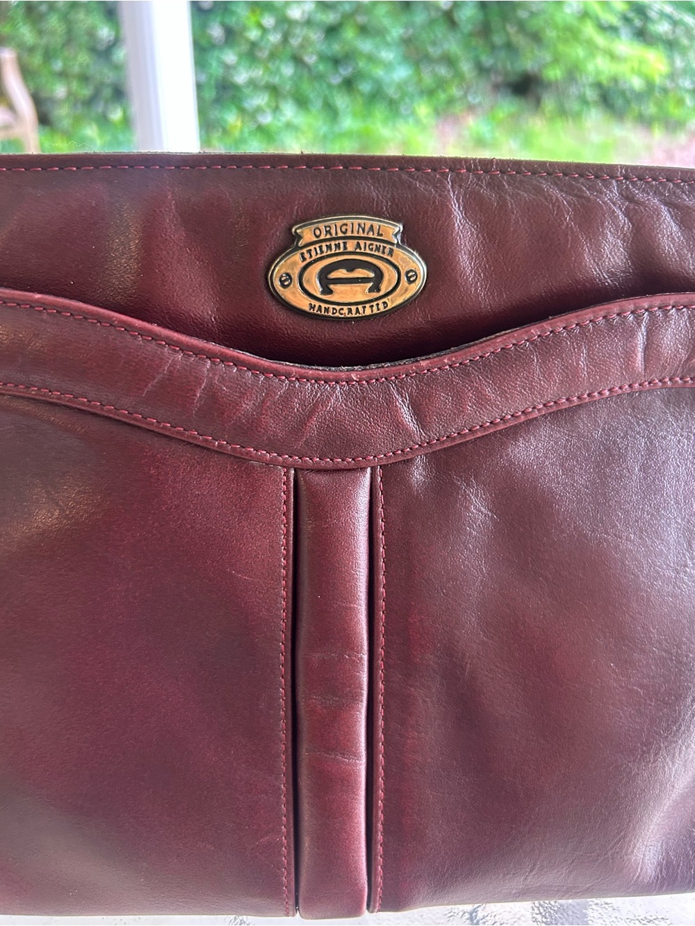 Vintage Etienne Aigner Burgundy Leather Crossbody Shoulder Bag
